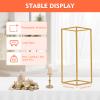 10Pcs 23" Gold Geometric Flower Stands for Wedding Decorations, Metal Vase Column Stands for Events, Parties, Home Dcor  Elegant and Stable Design view 3