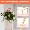 10Pcs 23" Gold Geometric Flower Stands for Wedding Decorations, Metal Vase Column Stands for Events, Parties, Home Dcor  Elegant and Stable Design view 4