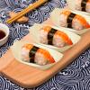 100Pcs Disposable Wooden Sushi Boat, 5.51X3.14X1.57 Inch Natural Wood Serving Tray for Sushi, Desserts, Salads, Snacks, Catering and Home Use view 3
