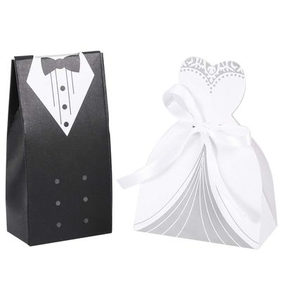 100pcs Wedding Party Favor Boxes Dress Tuxedo Bride Groom Candy ChocolateBox for Decoration Party Supplies(2#), Wedding Party Candy Box, Wedding Party Candy Box, 100pcs Wedding Party FavoWe