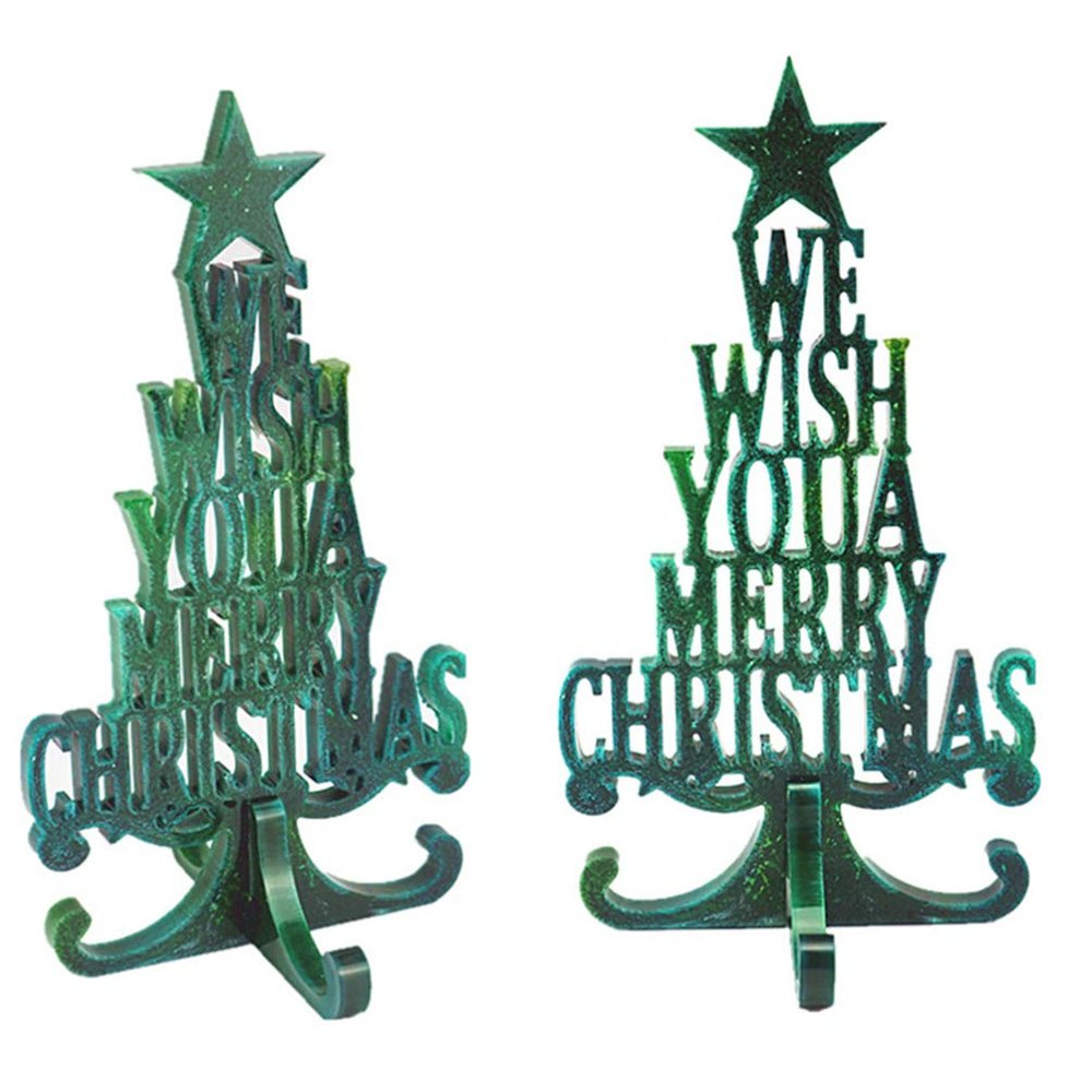 Beavorty Silicone Christmas Ornament Mold for DIY Epoxy Crafting Delicate Letter Design for Holiday Decor and Unique
