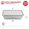 2 Lb Small Aluminum Pans with Lids (100 Pack) Foil Pan + Cardboard Lid, Disposable Cookware, Takeout Trays with Lids - to Go Disposable Food Containers for Restaurants & Catering, Stock Your Home view 3