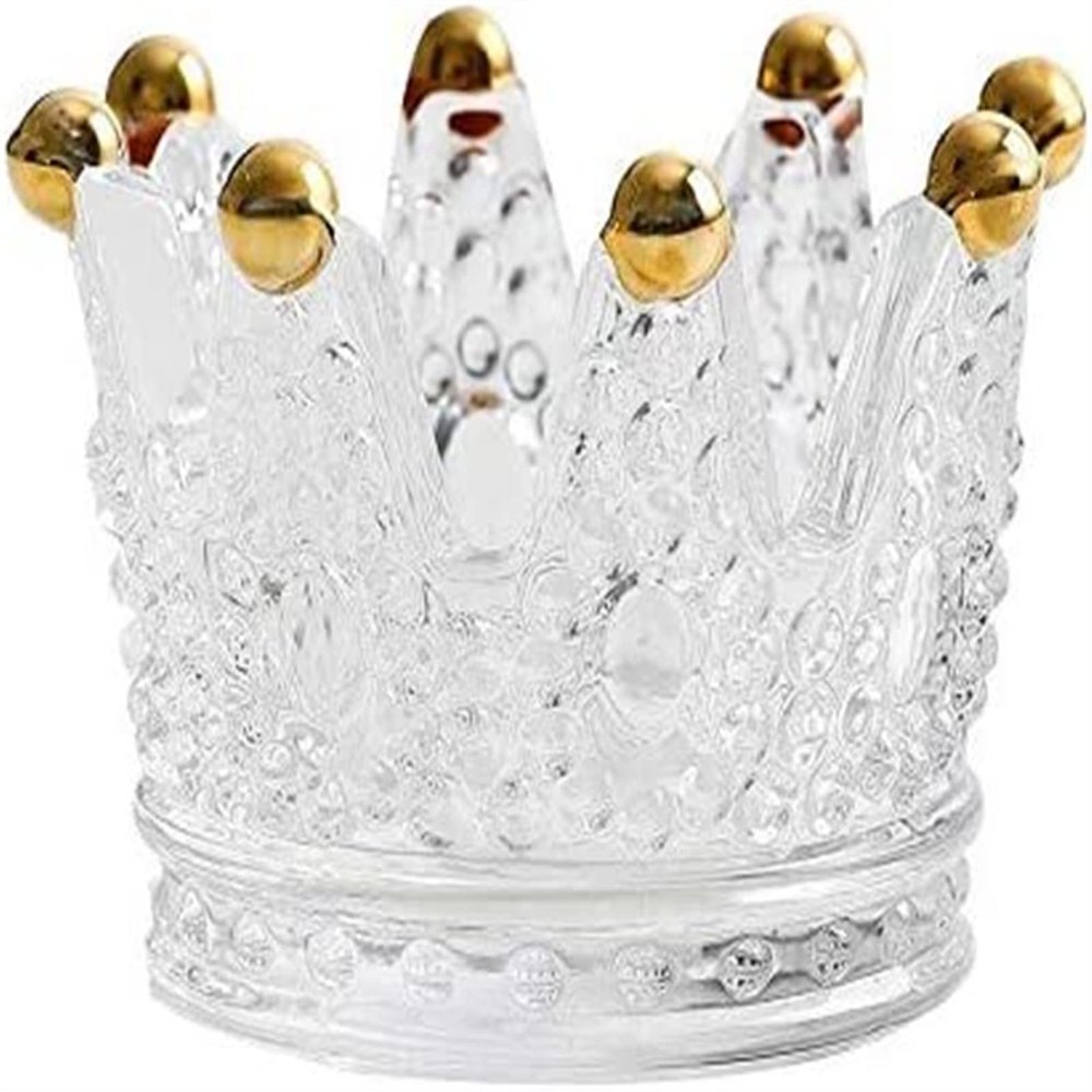YQBUER Crown Candlestick Crystal Ashtray High Borosilicate Glass Practical Tea Light Stand Gift Wedding Candle Holder (Color : A)