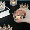 YQBUER Crown Candlestick Crystal Ashtray High Borosilicate Glass Practical Tea Light Stand Gift Wedding Candle Holder (Color : A) view 2