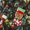 Christmas Stocking,Hanging Lighted Christmas Decorations Christmas Socks Cloth Christmas Sock Bag and Christmas Hanging Socks for Party Decoration and Christmas Cartoon Red Set Rainbow Gnome Ornament view 2