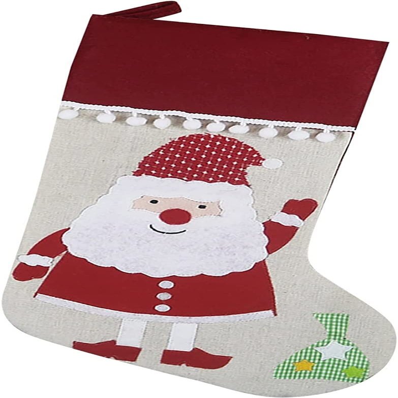 Christmas Stocking,Gnome Ornament Set of 3 Christmas Socks 18" Large Plush Christmas Socks Gift Bags and Ornaments for Fireplace Indoor Festive Christmas Party Plain Ceramic Ornaments to Decorate