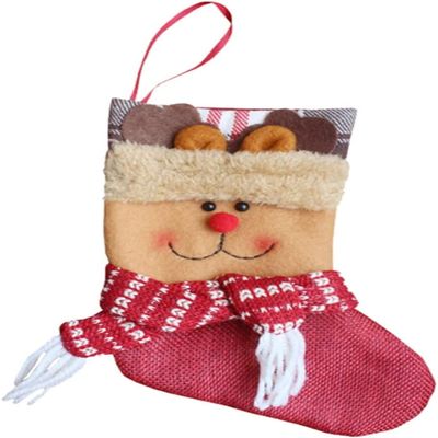 Christmas Stocking,Glass Ribbon Candy Decoration Christmas Stockings Hanging Stockings for Fireplace Tree Decor Sock Bag Candy Pouch Bag with Santa Snowman Penguin Car Accessories