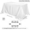 12 Pack Satin Polyester Tablecloth Wedding Rectangle Table Cloth Bright Silk Tablecloth Smooth Fabric for Wedding Banquet Party Event Birthday Party Celebration Anniversary Table Decor(57"x108",White) view 2