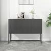 GOLINPEILO Metal Sideboard Storage Cabinet with 3 Doors, Steel Storage Cabinet for Living Room,Home,Hotel,Office,Garage, Anthracite 41.3"x13.8"x29.5" Steel view 1