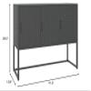 GOLINPEILO Metal Sideboard Storage Cabinet with 3 Doors, Steel Storage Cabinet for Living Room,Home,Hotel,Office,Garage, Anthracite 41.3"x13.8"x29.5" Steel view 2