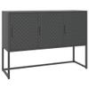 GOLINPEILO Metal Sideboard Storage Cabinet with 3 Doors, Steel Storage Cabinet for Living Room,Home,Hotel,Office,Garage, Anthracite 41.3"x13.8"x29.5" Steel view 3