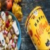 Halloween Trick or Treat Tin Bucket, Yellow Tin Pails with Handle, 4 Pack view 2