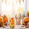 Halloween Trick or Treat Tin Bucket, Yellow Tin Pails with Handle, 4 Pack view 4