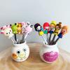 HENWAFX Fruit Fork, Cute Set of 6 Fruit Forks with Holder Stainless Steel Food Pick Forks for Home (Cartoon+ fairy princess) view 1