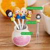 HENWAFX Fruit Fork, Cute Set of 6 Fruit Forks with Holder Stainless Steel Food Pick Forks for Home (Cartoon+ fairy princess) view 3