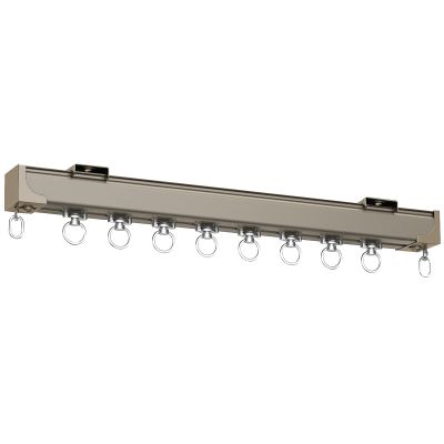 LZMZMQ Commercial Straight Curtain Track - 3/6/9/13/16/19 ft Long, Coffee Color Not Bendable Curtain Slider Rail with 8 Pulleys Per Meter, for Bedroom Hide Closet
