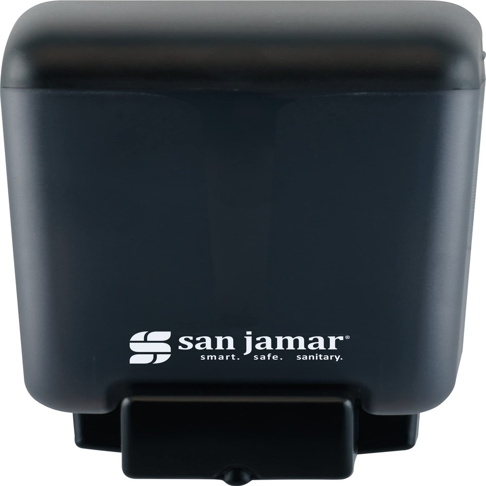 San Jamar Classic Soap Dispenser for Public Restrooms, Manual, Wall Mounted, Refillable, Plastic, 30 Ounce Capacity, Black Pearl (Pack of 6)