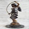 EUROPEAN BRONZE Art Nouveau Moreau Rare Pendule Sculpture Bronze Statue Dore HORLOGE SUPBERB Decorative Real Artwork Decor view 3
