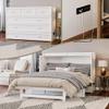AFI Northfield Queen Size Murphy Bed Chest with Mattress, Storage, & Built-in Charger in White view 1