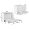 AFI Northfield Queen Size Murphy Bed Chest with Mattress, Storage, & Built-in Charger in White view 3
