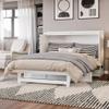 AFI Northfield Queen Size Murphy Bed Chest with Mattress, Storage, & Built-in Charger in White view 4