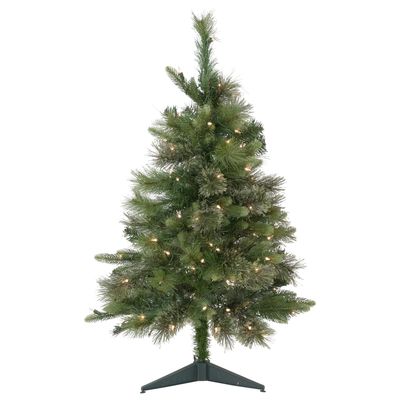 Northlight Pre-Lit Kingston Cashmere Pine Full Artificial Christmas Tree Clear Lights, 3', Green