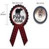 Amy's Bubbling Boutique Baby Bear Shower Gender Reveal Party Supplies Sash Pins Mommy Daddy (Mama & PAPA PIN Set) view 4