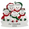 CHEERZEER CUSTOMIZE Grandparents and 3 Grandkids Christmas Ornament Personalized, Our Grandkids Ornament, Grandma Grandpa and Grandchildren view 1