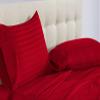 4 Piece Attached Waterbed Sheet-Set with Fitted Sheet Cool Breathable and Ultra Soft Rich 100% Egyptian Cotton 8 Inch Deep Pocket Super Single Size, Red Stripe view 2