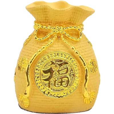 Yardwe Creative Money Box Resin Piggy Bank Bag Shape Decorative Jar for Home Tabletop Stylish Saving Pot for Year Festival Decorations