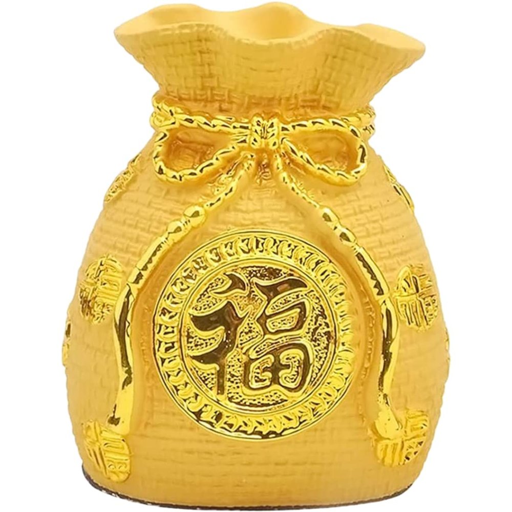 Yardwe Creative Money Box Resin Piggy Bank Bag Shape Decorative Jar for Home Tabletop Stylish Saving Pot for Year Festival Decorations