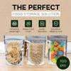 WaldOaks 100 Resealable Food Storage Bags, 7x10-inch Heat Sealable Stand Up Zip Bags, Waterproof Packaging Barrier, 40 fl oz view 2