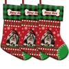 MALIHONG 3 Pack Personalized Merry Christmas Red Stockings with Cute Dog Shih Tzu Bone Green Buffalo Plaid Snowflake 14.4" view 1