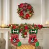 MALIHONG 3 Pack Personalized Merry Christmas Red Stockings with Cute Dog Shih Tzu Bone Green Buffalo Plaid Snowflake 14.4" view 3
