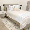 5 Pieces Pinch Pleated Bed Runners with 4 Pillow Shams Solid 100% Egyptian Cotton 1000 Thread Count, Soft Fade-Resistant Easy Care Decorative Bed Scarf Solid White view 1
