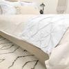 5 Pieces Pinch Pleated Bed Runners with 4 Pillow Shams Solid 100% Egyptian Cotton 1000 Thread Count, Soft Fade-Resistant Easy Care Decorative Bed Scarf Solid White view 3