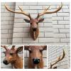 Large Faux Deer Head Wall Art,Deer Head Wall Decor Faux Taxidermy Animal Head Wall Art Pendant,Handmade Resin Deer Antlers Decor for Office Bar Holiday Home Decoration view 3