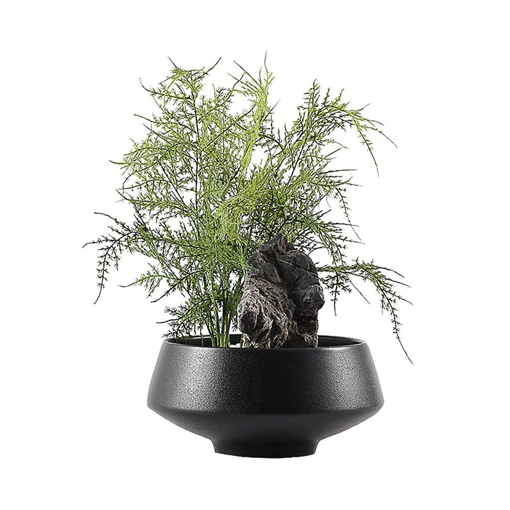 UNNS Small Bonsai Artificial Plant Bonsai Simulation Fine Leaf Green Plant Potted Plant Decoration Porch Living Room Office Tea House Bonsai Soft Decoration Decoration Artificial Potted Plants