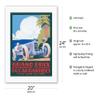 1929 Cap D'Antibes Grand Prix - Juan-les-Pins France - Vintage Car Racing Poster by Alexis Kow - Fine Art Rolled Canvas Print 16in x 20in view 2