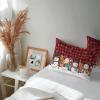 Outdoor Pillow Covers Waterproof, Christmas Snowman All Weather Cushion Case Set of 2, Red Black Plaid Xmas Tree Winter Snowflake Lumbar Pillowcase for Sofa Couch Bed Decor Patio Furniture 20"x12" view 4