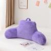 A Nice Night Faux Fur Reading Pillow Bed Wedge Large Adult Children Backrest with Arms Back Support for Sitting Up in Bed/Couch for Bedrest,Lightpurple view 1