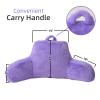 A Nice Night Faux Fur Reading Pillow Bed Wedge Large Adult Children Backrest with Arms Back Support for Sitting Up in Bed/Couch for Bedrest,Lightpurple view 2