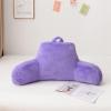 A Nice Night Faux Fur Reading Pillow Bed Wedge Large Adult Children Backrest with Arms Back Support for Sitting Up in Bed/Couch for Bedrest,Lightpurple view 3