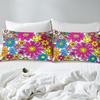Feelyou Groovy Flower Bed Sheets Set Hippie Flowers Bohemian Sheet Set for Kids Decor Psychedelic Floral Sheets with Deep Pocket Fitted Sheet Retro Floral Boho Bedding Set 4Pcs Queen Size view 4