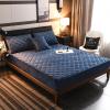 QQXX Quilted Velvet Fitted Sheet with 11.8in Deep Pockets,Ultra Soft Thick Wrinkle Free Bedding Sheet,Breathable Mattress Cover for Bed Mattress Protector,Blue,150x190cm(59x75) view 2