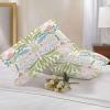 Outdoor Pillow Covers Waterproof, Green Blue Pink Floral All Weather Cushion Case Set of 2, Rustic Ethnic Boho Flowers Botanical Lumbar Pillowcase for Sofa Couch Bed Decor Patio Furniture 20"x12" view 2