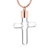 SHEIL Glass Cross Stainless Steel Cremation Necklace Hold Human/Pet Memorial Ashes Pendant Keepsake Jewelry in Stainless Steel view 1