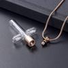 SHEIL Glass Cross Stainless Steel Cremation Necklace Hold Human/Pet Memorial Ashes Pendant Keepsake Jewelry in Stainless Steel view 4