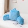 A Nice Night Faux Fur Reading Pillow Bed Wedge Large Adult Children Backrest with Arms Back Support for Sitting Up in Bed/Couch for Bedrest,Babyblue view 1