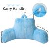 A Nice Night Faux Fur Reading Pillow Bed Wedge Large Adult Children Backrest with Arms Back Support for Sitting Up in Bed/Couch for Bedrest,Babyblue view 2